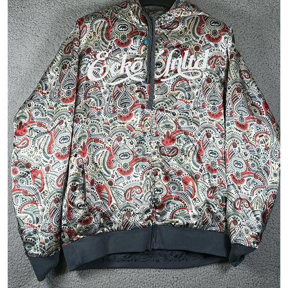 Vintage Ecko Unltd. Hoodie Men L Reversible Jacket Rare Paisley Grunge Y2K Goth
